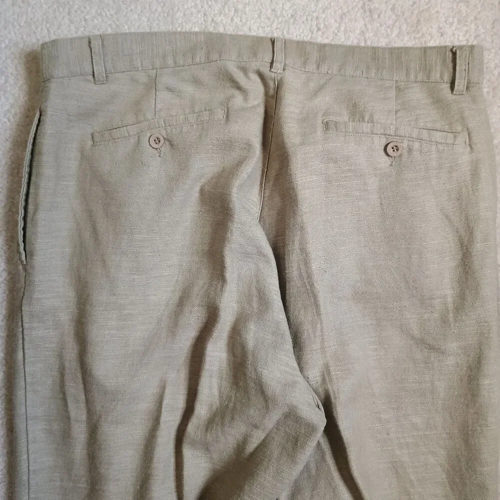 Vintage Brian Brothers Mens Pants  Linen Blend beige (36x32) Dbl pleated 90s Y2K